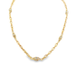 14K Yellow gold link necklace with diamond set charms. Item 22155 - ABC Jewelry Co.