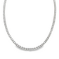 14K White gold tennis necklace set with round brilliant diamonds. Item J39048 - ABC Jewelry
