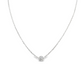 14K White gold solitaire necklace set with bezel set round brilliant diamond - ABC Jewelry Co