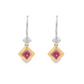 14K Yellow & White Gold - Pink Tourmaline & Diamond Earrings - J30365
