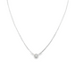 14K White gold necklace with bezel set round diamond - ABC Jewelry 
