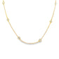 18K Yellow gold necklace with bezel set round brilliant diamonds set along the chain. Item J38856 - ABC Jewelry Co. 