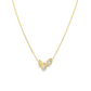 14K Yellow gold necklace set with three marquise diamonds. Item J38865 - ABC Jewelry Co. 