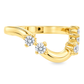 14K Yellow Gold - Curved Band with Asymmetrical Diamonds