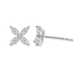 18K White Gold - Floral Marquise Cut Diamond Earrings