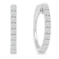 14K White Gold - Diamond Hoop Earrings - J38778