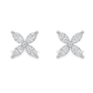 18K White Gold - Floral Marquise Cut Diamond Earrings