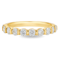 A yellow gold band featuring round brilliant-cut diamonds set in a continuous band, shown against a plain white background.