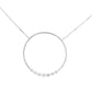 14kt White Gold Circle Necklace - J33434