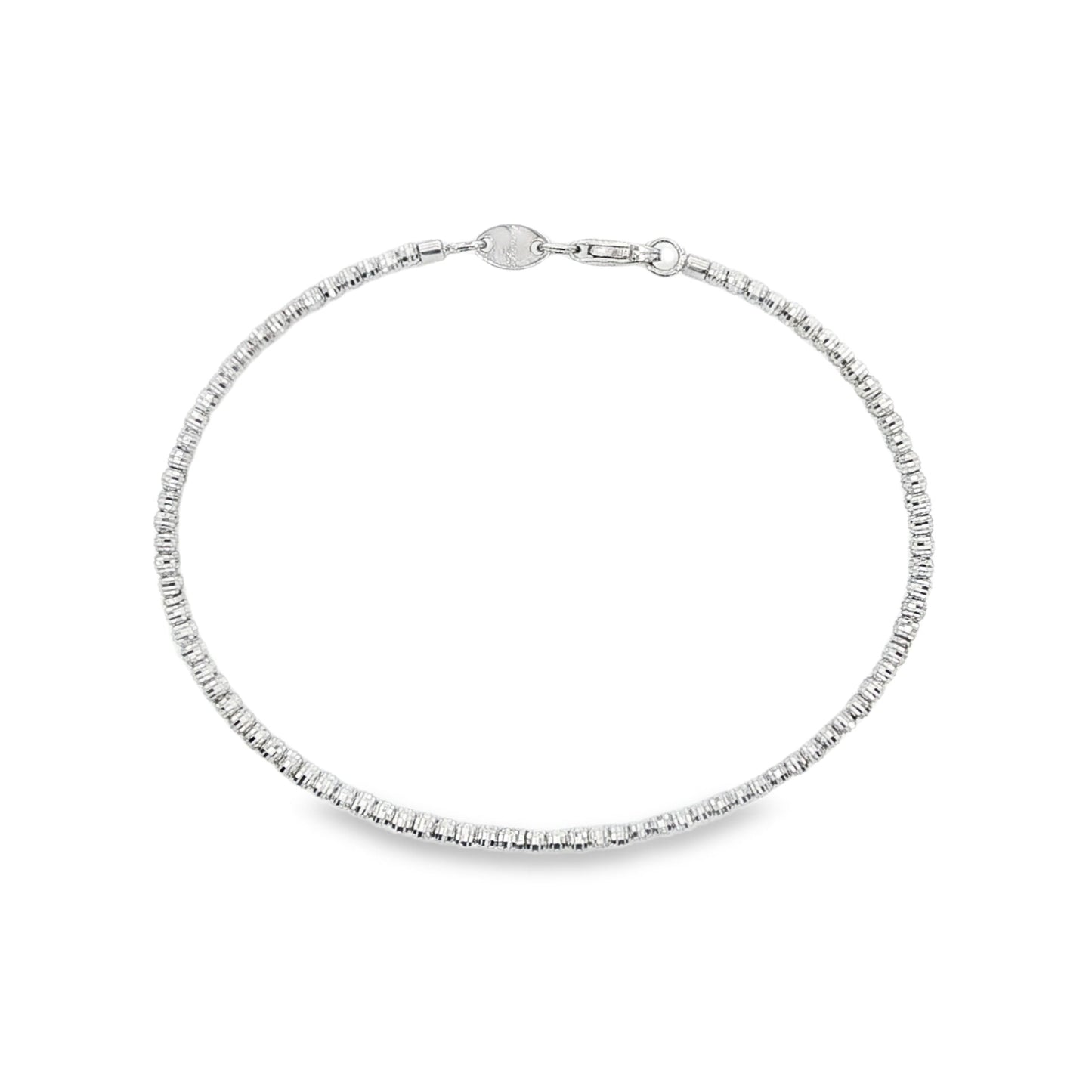 14K White gold double row beaded bracelet. Item 19690 - ABC Jewelry Co. 