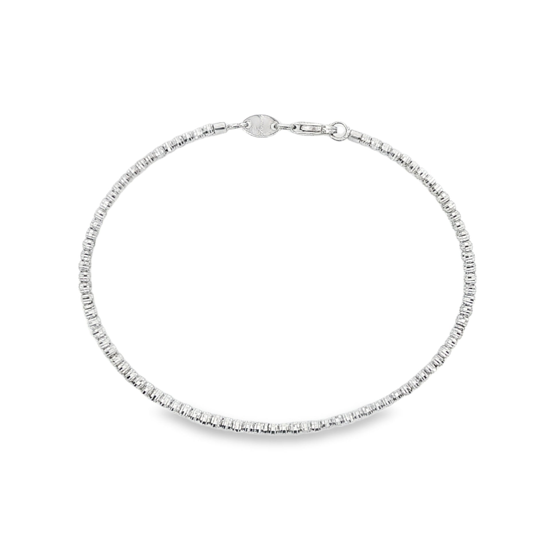 14K White gold double row beaded bracelet. Item 19690 - ABC Jewelry Co. 