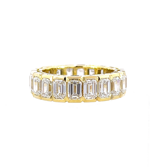 18KY Emerald Cut Eternity Band