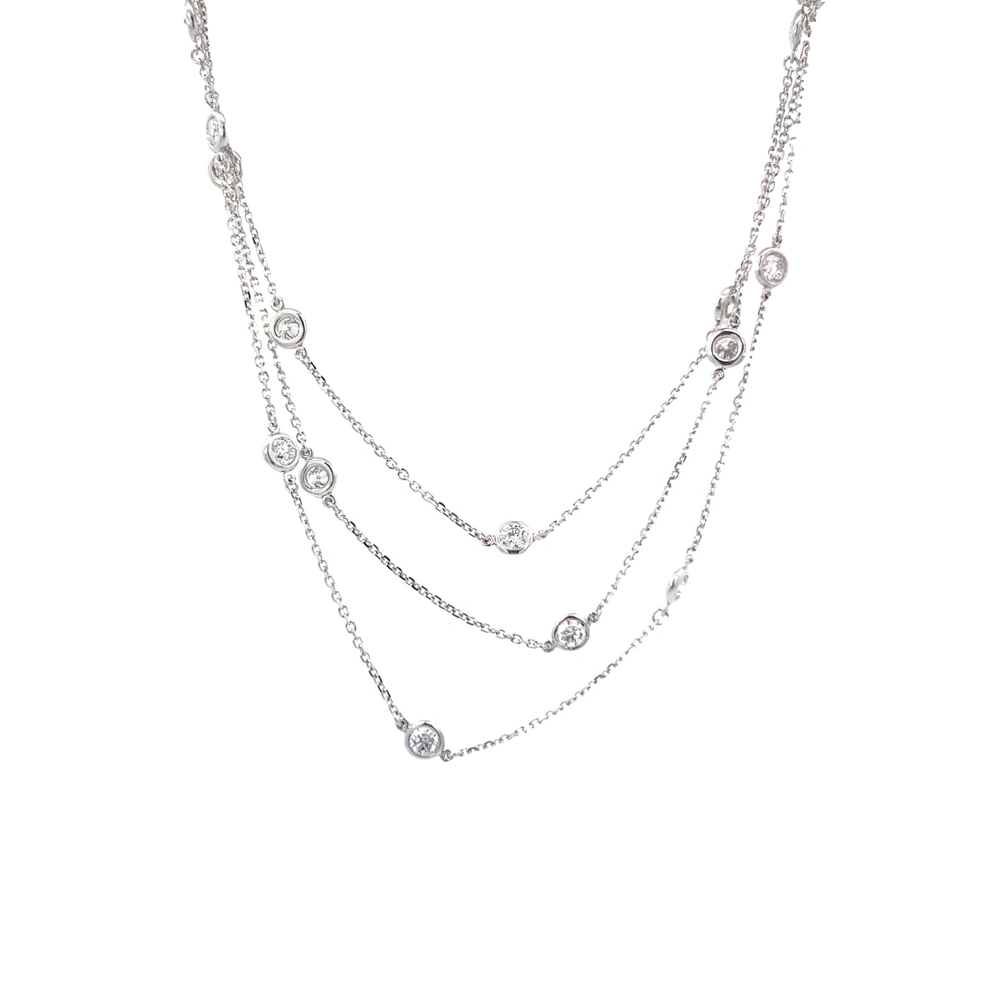 14KW Diamond By The Yard Necklace