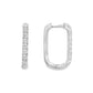 14K White gold rectangular shape hoop earrings set with round brilliant diamonds - item J37088, ABC Jewelry Co. 