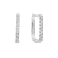14K White gold rectangular shape hoop earrings set with round brilliant diamonds - item J37088, ABC Jewelry Co. 