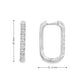 14K White gold rectangular shape hoop earrings set with round brilliant diamonds - item J37088, ABC Jewelry Co. 