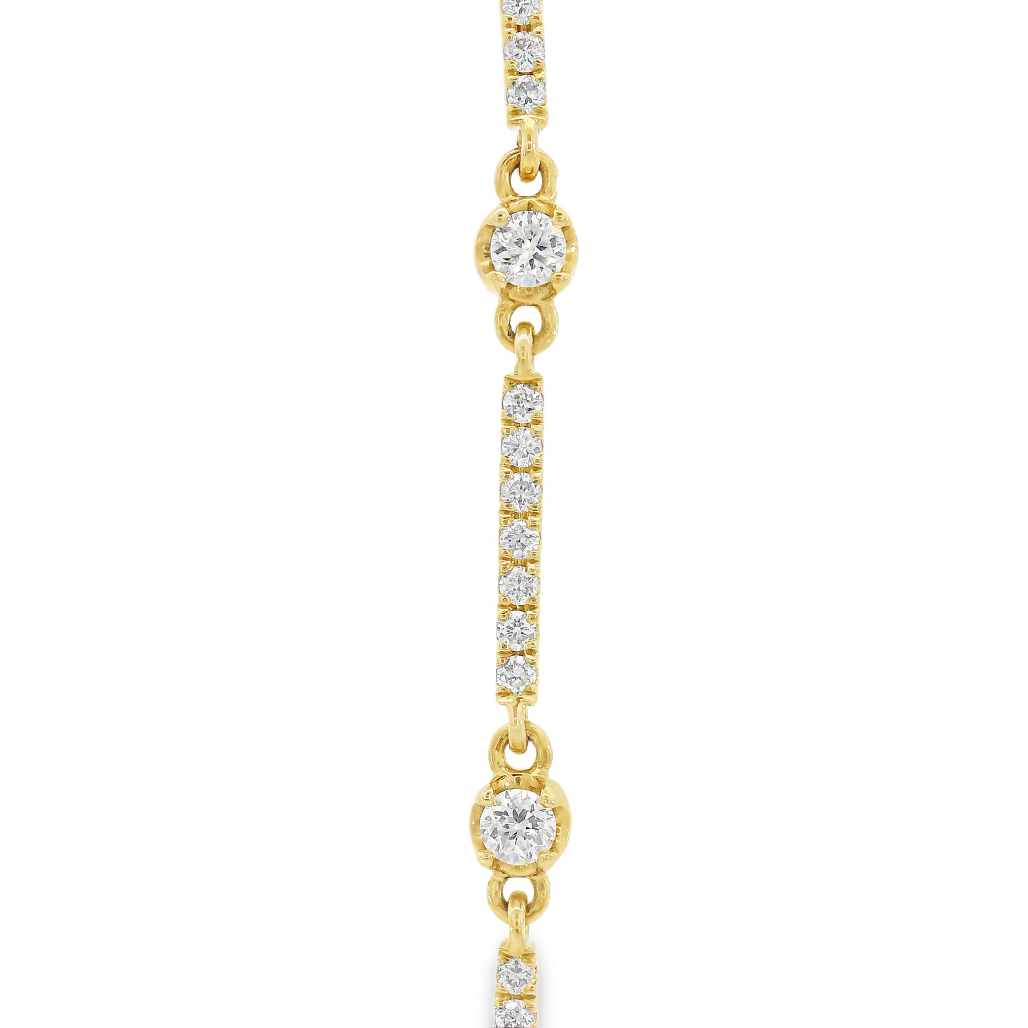 18K Yellow Gold - Diamond Dangle Earrings - J37095