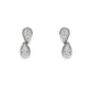 18K White gold diamond earrings, each set with two pear shape diamonds in a vertical design. Item J37096 - ABC Jewelry Co