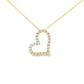 18K Yellow gold heart shaped pendant set with round brilliant diamonds. Item J37108 - ABC Jewelry Co.