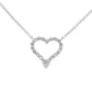 18K White gold heart pendant set with round brilliant diamonds - ABC Jewelry 