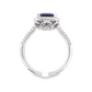 14K White Gold - Amethyst & Diamond Ring - J37125