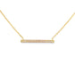 14K Yellow gold necklace with diamond set bar pendant. Item J31812 - ABC Jewelry Co. 