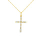 14K Yellow gold necklace with diamond set cross. J31812 - ABC Jewelry Co.