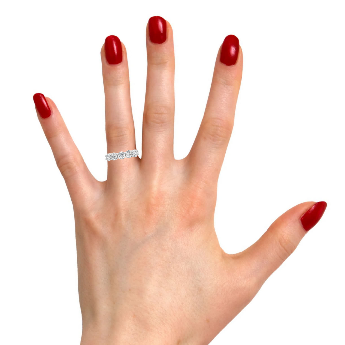 14K White Gold - Diamond Band - J37317