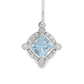 14K White Gold - Aquamarine & Diamond Earrings - J37329