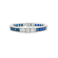 18K White gold eternity band set with princess set blue sapphires and round brilliant diamonds. Item J37387 - ABC Jewelry Co. 
