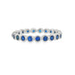 14K White gold eternity band bezel set with round blue sapphires. Item J37389 - ABC Jewelry Co. 