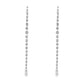 14K White gold long dangle earrings set with round brilliant diamonds. Item J37457 - ABC Jewelry Co