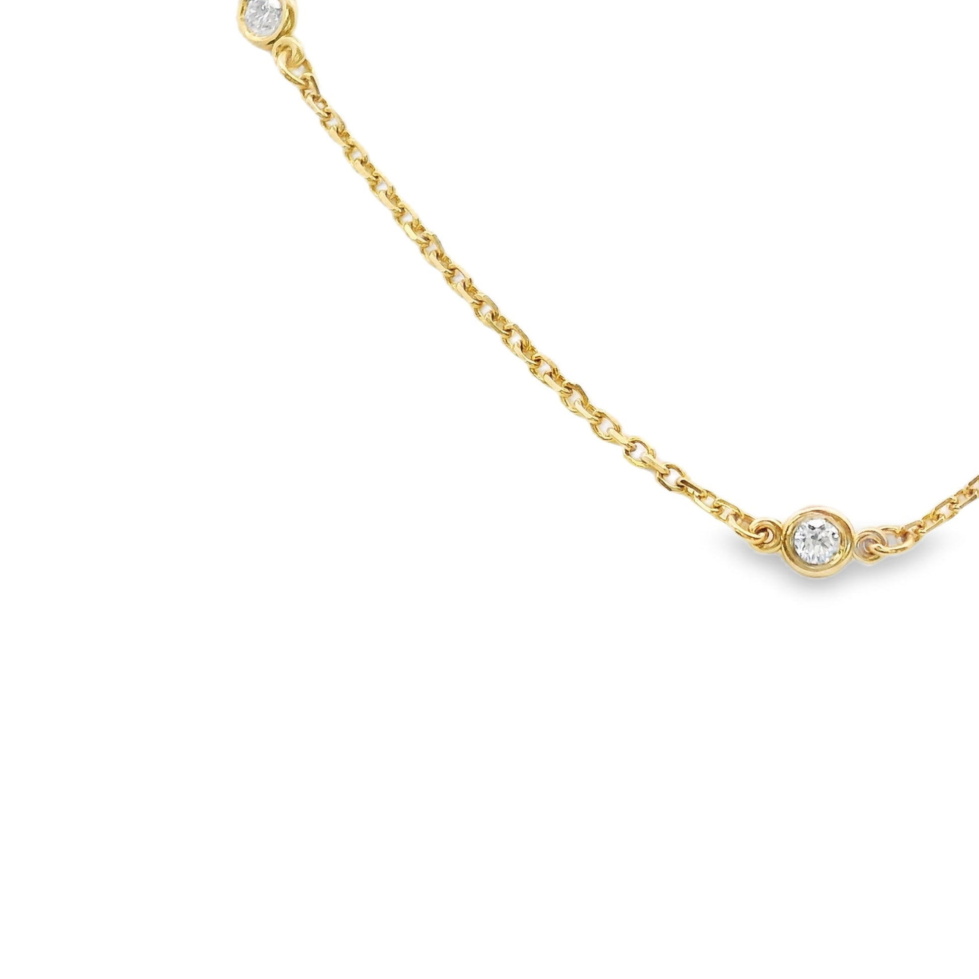 14K Yellow gold Diamonds By The Yard necklace, item J37513 - ABC Jewelry Co