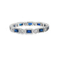 18K White gold eternity band set with blue sapphires and diamonds. Item J37559 - ABC Jewelry Co.