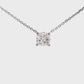 14K White gold solitaire necklace with cushion cut diamond, item number J37013 - ABC Jewelry Co