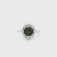14K White Gold - Green Sapphire & Diamond Ring - J31925