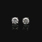 14K White gold stud earrings set with round brilliant diamonds. Item J38154 - ABC Jewelry Co