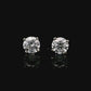 14K White gold stud earrings set with 2 natural mined diamonds. Item J37802 - ABC Jewelry Co