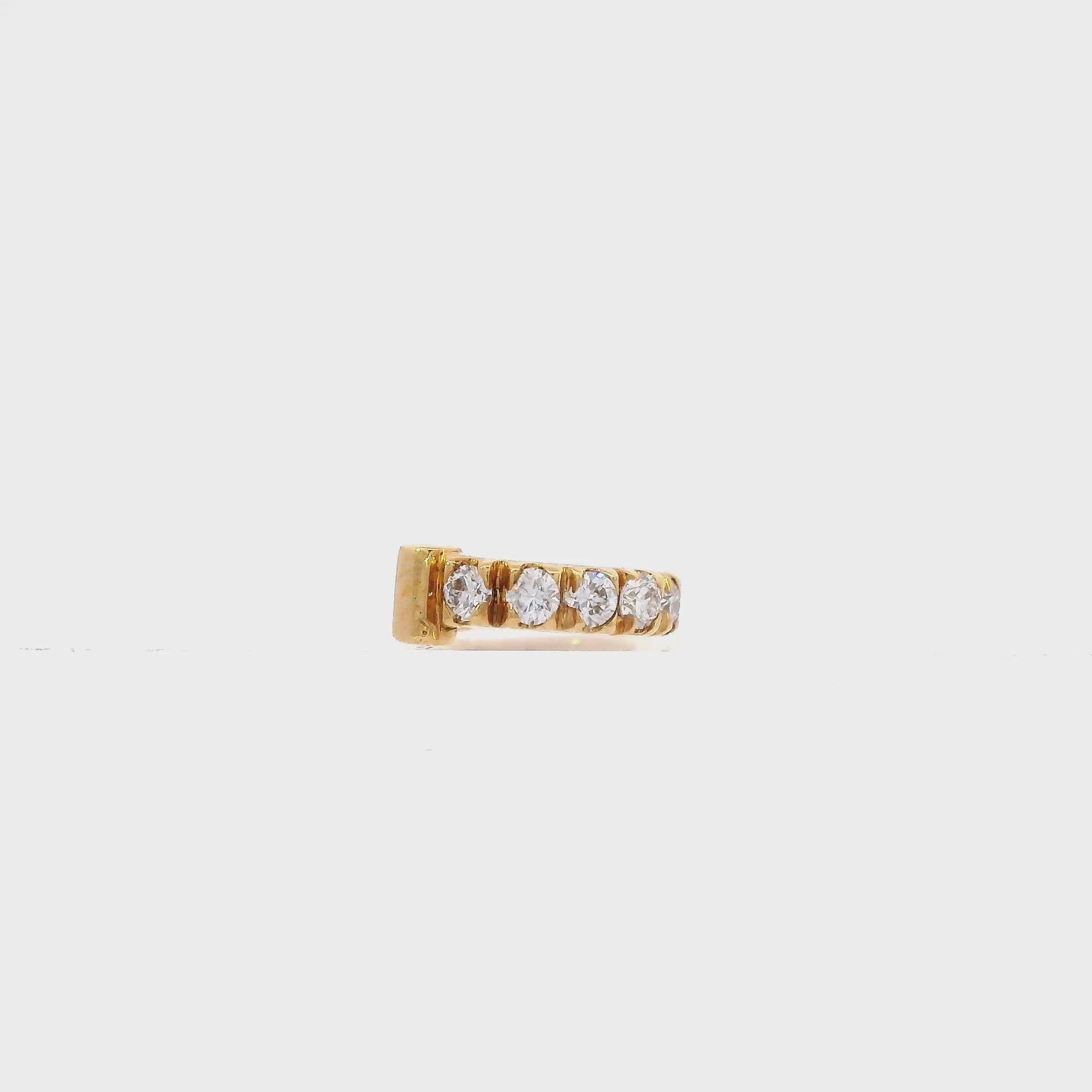 18K Yellow gold ear cuff set with round brilliant diamonds, item J36033 - ABC Jewelry Co. 