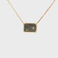 14K Yellow gold pendant necklace set with black mother of pearl. Item J31812 - ABC Jewelry Co