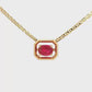 14K Yellow Gold - Ruby Necklace - J37780