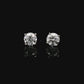 14K White gold stud earrings set with 2 round brilliant diamonds. Item J34919 - ABC Jewelry Co. 