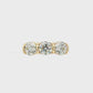 14K Yellow gold ring set with 3 round brilliant diamonds. Item J38945 - ABC Jewelry Co. 