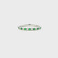 18K White gold band set with alternating diamonds and emeralds. Item J36393 - ABC Jewelry Co. 