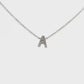 14K White gold necklace with diamond set initial "A". Item 22596 - ABC Jewelry Co. 