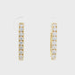 18K Yellow Gold - Diamond Hoop Earrings - J37087