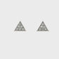 18K White gold cluster earrings with round brilliant diamonds set in a triangle mounting. Item J37725 - ABC Jewelry Co