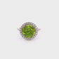 14K White Gold - Peridot & Diamond Ring - 23612