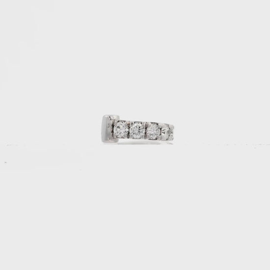 14K White gold ear cuff set with round brilliant diamonds - item J32663, ABC Jewelry Co