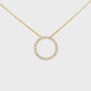 14K Yellow gold necklace with diamond set circle pendant. Item J36922 - ABC Jewelry Co